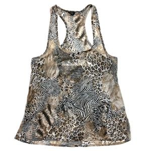 Animal Print Sheer Tank Top.